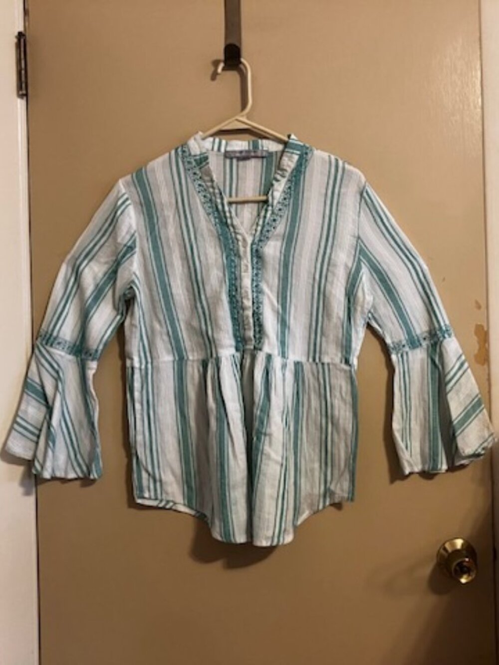 Andrew Marc New York Peplum Top with Split Sleeves